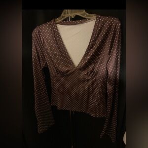 🎁 Polka Dot Form Fitting Blouse ~ Unbranded